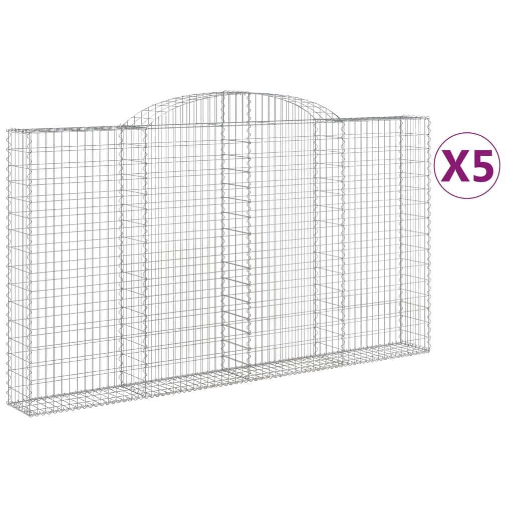 Schanskorven 5 st gewelfd 300x30x160/180 cm ijzer is nu te koop bij PeponiXL, paradijselijk wonen!