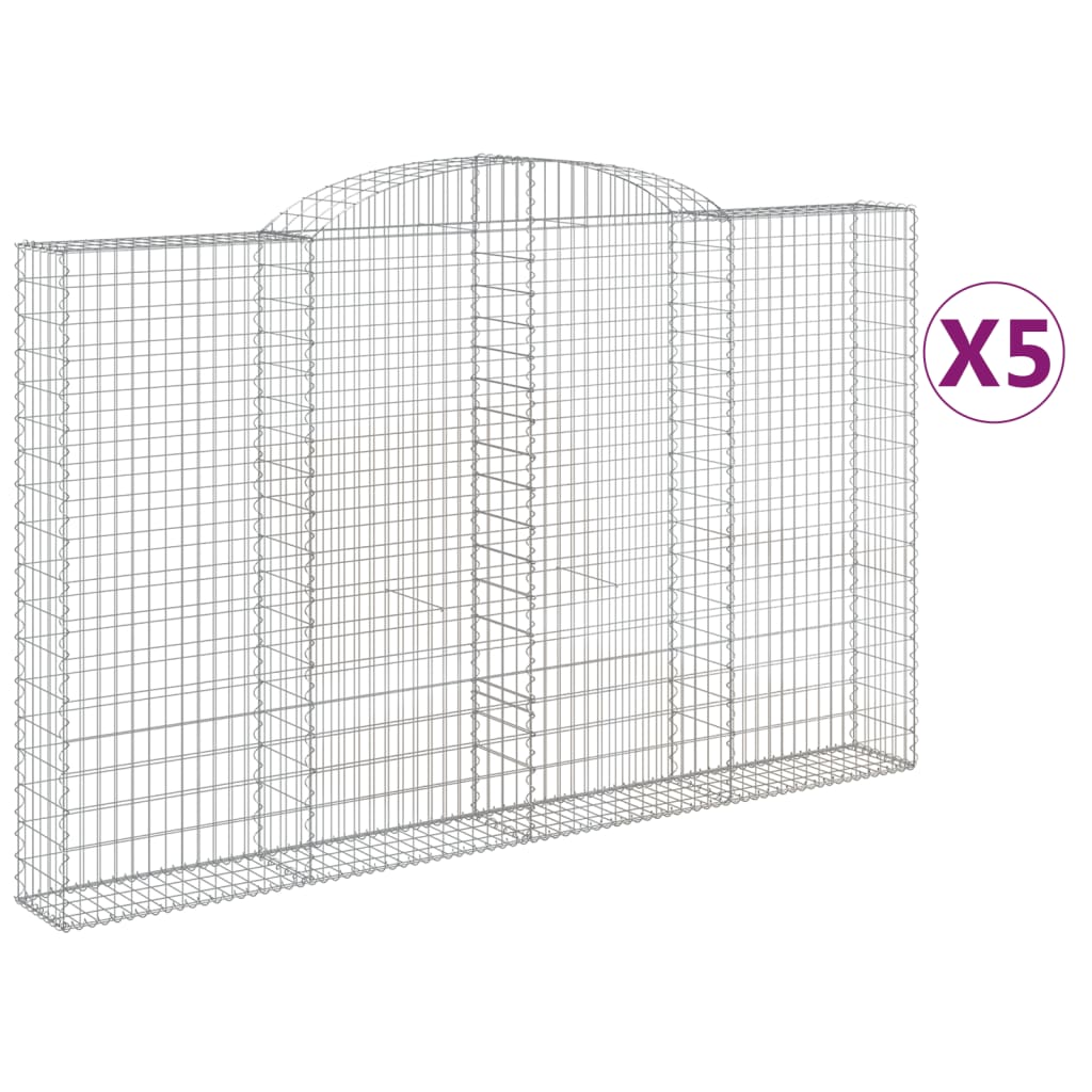 Schanskorven 5 st gewelfd 300x30x180/200 cm ijzer is nu te koop bij PeponiXL, paradijselijk wonen!