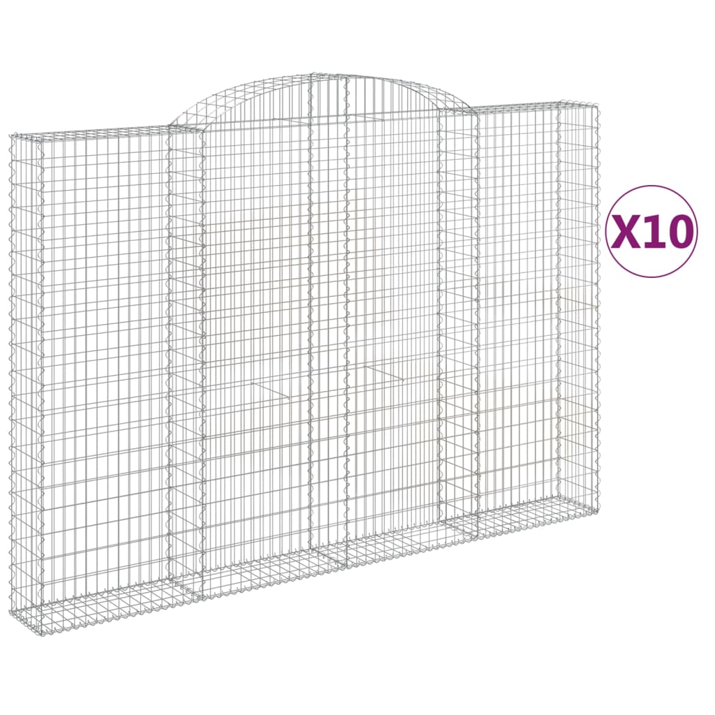 Schanskorven 10 st gewelfd 300x30x200/220 cm ijzer is nu te koop bij PeponiXL, paradijselijk wonen!