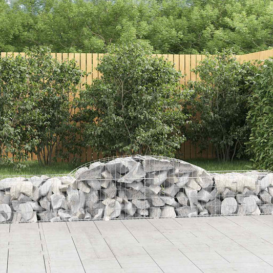 Schanskorven 2 st gewelfd 300x50x40/60 cm gegalvaniseerd ijzer is nu te koop bij PeponiXL, paradijselijk wonen!