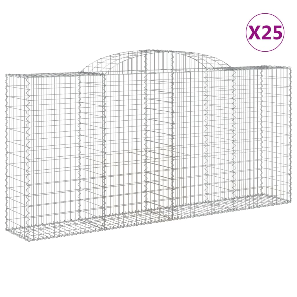 Schanskorven 25 st gewelfd 300x50x140/160 cm ijzer is nu te koop bij PeponiXL, paradijselijk wonen!