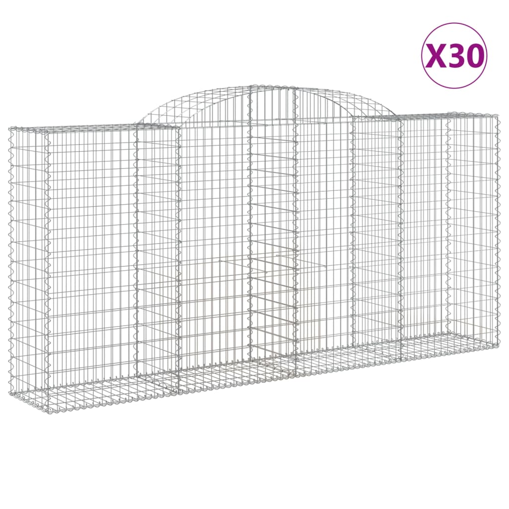 Schanskorven 30 st gewelfd 300x50x140/160 cm ijzer is nu te koop bij PeponiXL, paradijselijk wonen!