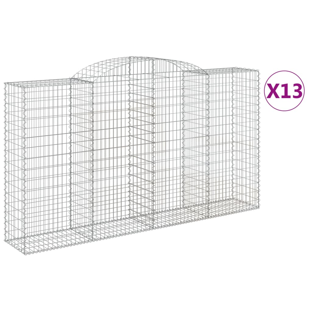 Schanskorven 13 st gewelfd 300x50x160/180 cm ijzer is nu te koop bij PeponiXL, paradijselijk wonen!