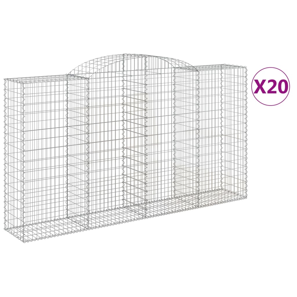 Schanskorven 20 st gewelfd 300x50x160/180 cm ijzer is nu te koop bij PeponiXL, paradijselijk wonen!