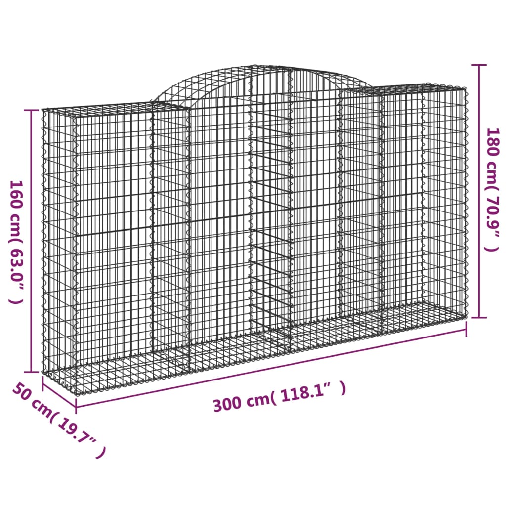 Schanskorven 20 st gewelfd 300x50x160/180 cm ijzer is nu te koop bij PeponiXL, paradijselijk wonen!