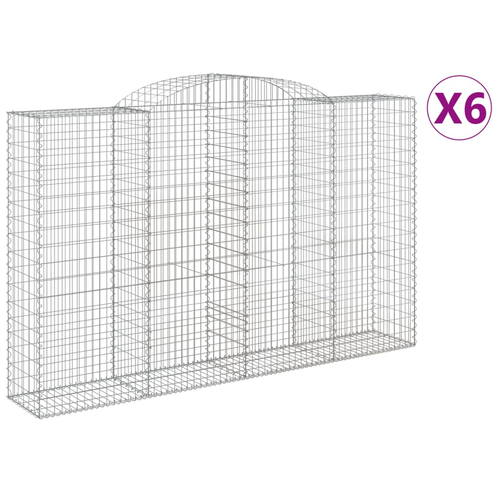 Schanskorven 6 st gewelfd 300x50x180/200 cm ijzer is nu te koop bij PeponiXL, paradijselijk wonen!