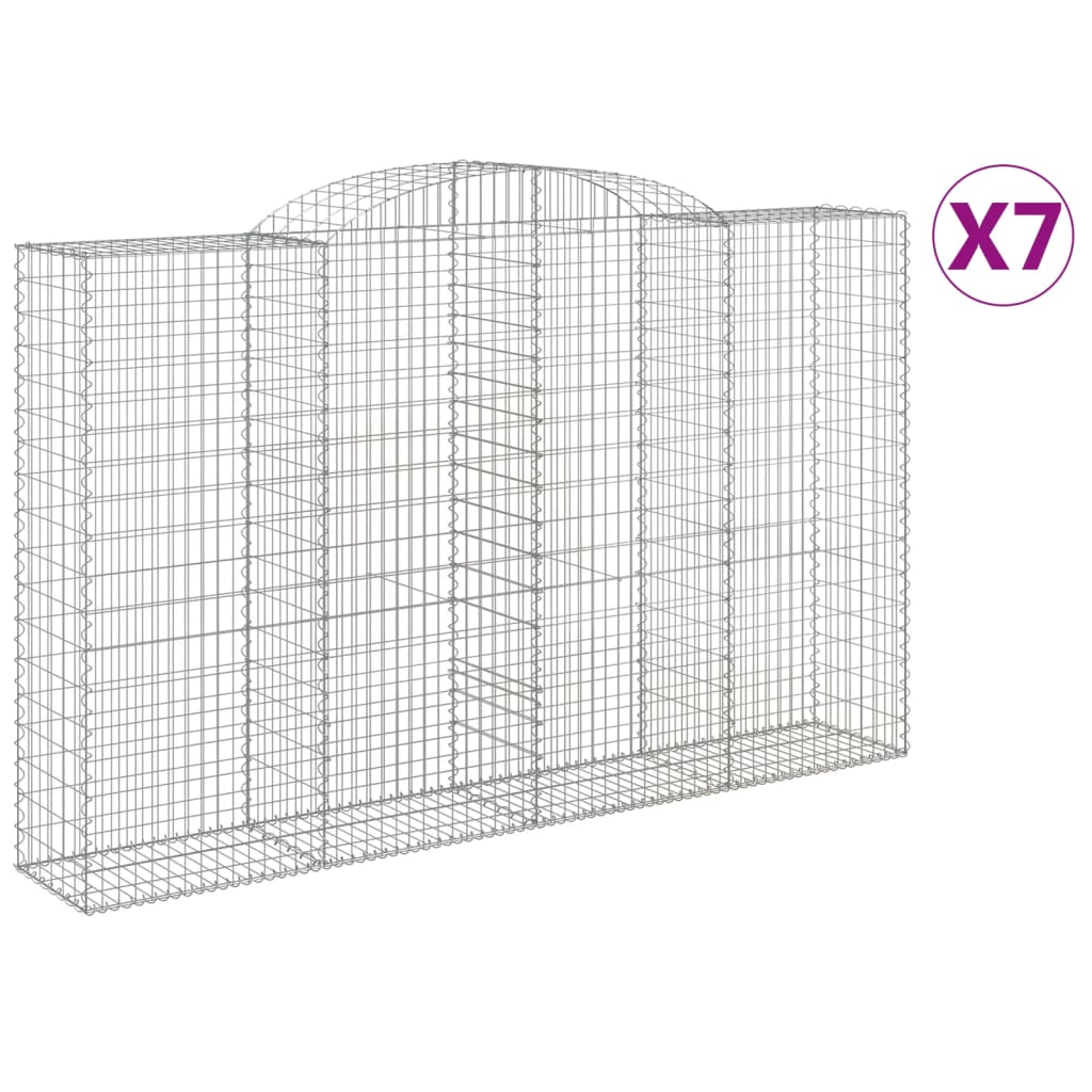 Schanskorven 7 st gewelfd 300x50x180/200 cm ijzer is nu te koop bij PeponiXL, paradijselijk wonen!
