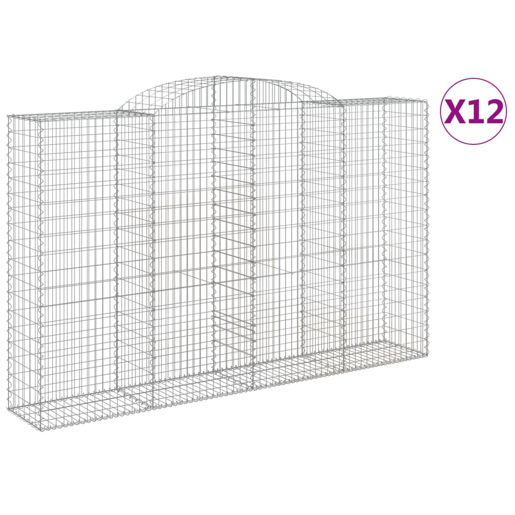 Schanskorven 12 st gewelfd 300x50x180/200 cm ijzer is nu te koop bij PeponiXL, paradijselijk wonen!