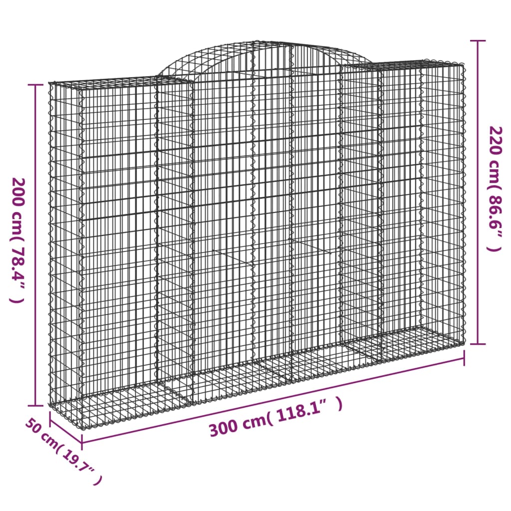 Schanskorven 5 st gewelfd 300x50x200/220 cm ijzer is nu te koop bij PeponiXL, paradijselijk wonen!