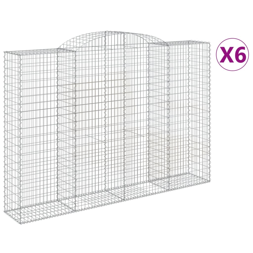 Schanskorven 6 st gewelfd 300x50x200/220 cm ijzer is nu te koop bij PeponiXL, paradijselijk wonen!