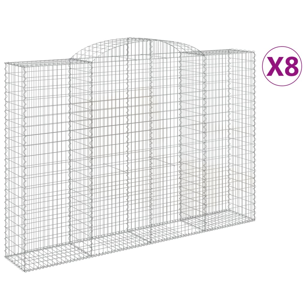 Schanskorven 8 st gewelfd 300x50x200/220 cm ijzer is nu te koop bij PeponiXL, paradijselijk wonen!
