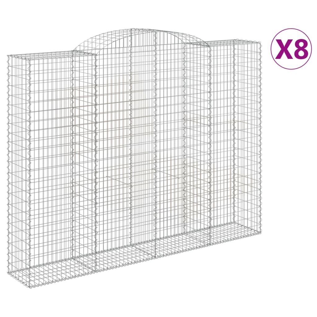 Schanskorven 8 st gewelfd 300x50x220/240 cm ijzer is nu te koop bij PeponiXL, paradijselijk wonen!