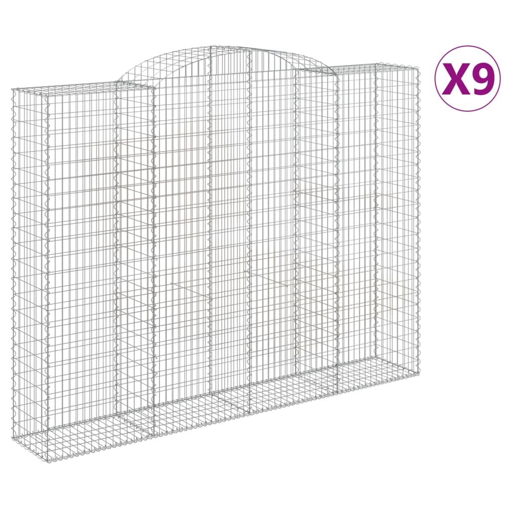 Schanskorven 9 st gewelfd 300x50x220/240 cm ijzer is nu te koop bij PeponiXL, paradijselijk wonen!