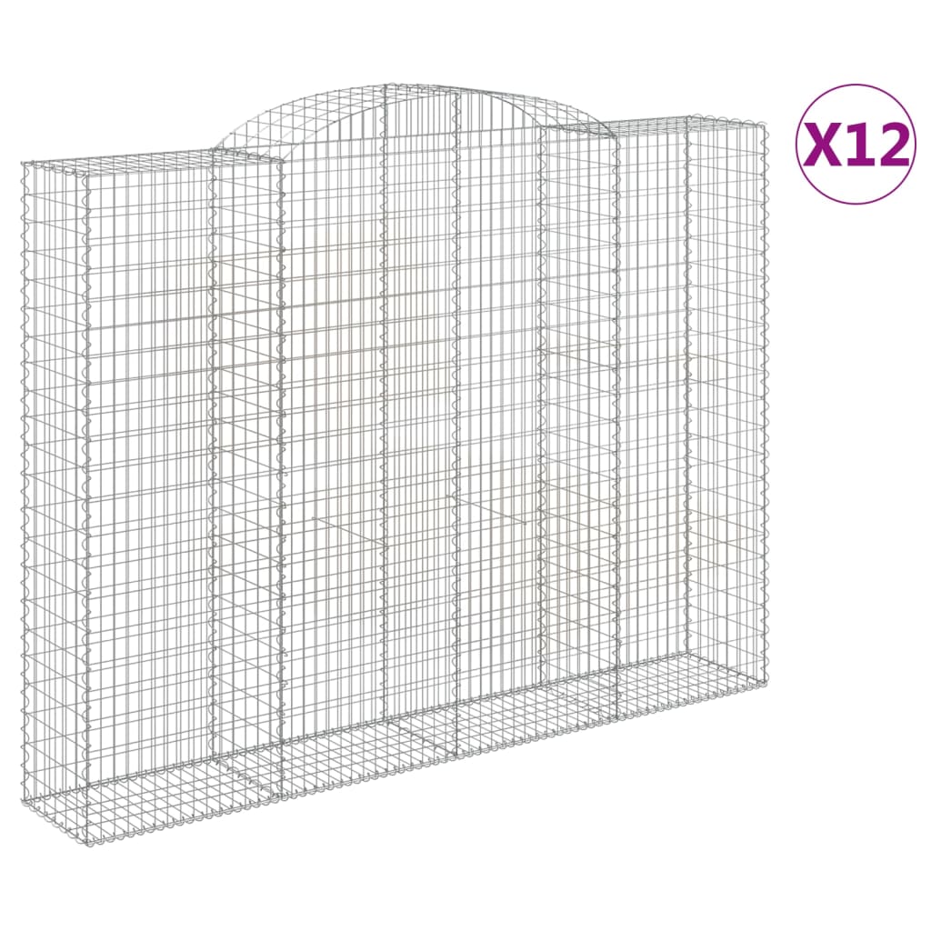 Schanskorven 12 st gewelfd 300x50x220/240 cm ijzer is nu te koop bij PeponiXL, paradijselijk wonen!