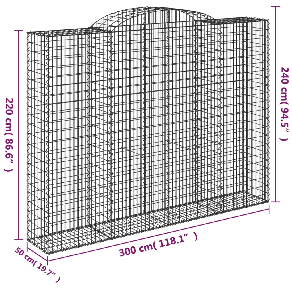 Schanskorven 13 st gewelfd 300x50x220/240 cm ijzer is nu te koop bij PeponiXL, paradijselijk wonen!