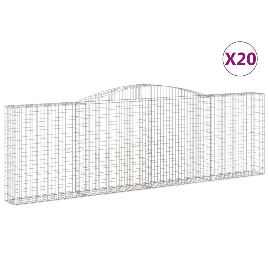 Schanskorven 20 st gewelfd 400x30x120/140 cm ijzer is nu te koop bij PeponiXL, paradijselijk wonen!