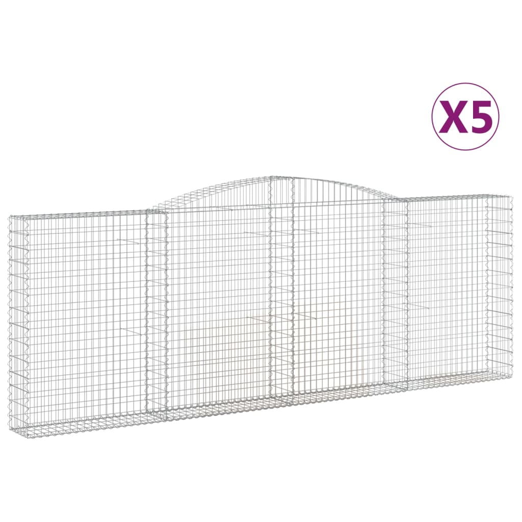 Schanskorven 5 st gewelfd 400x30x140/160 cm ijzer is nu te koop bij PeponiXL, paradijselijk wonen!