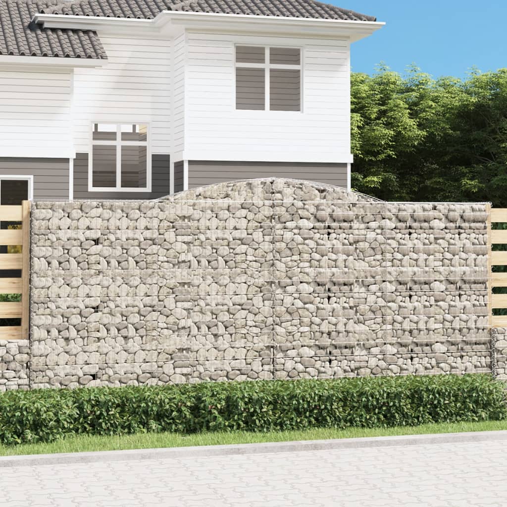 Schanskorven 6 st gewelfd 400x30x180/200 cm ijzer is nu te koop bij PeponiXL, paradijselijk wonen!