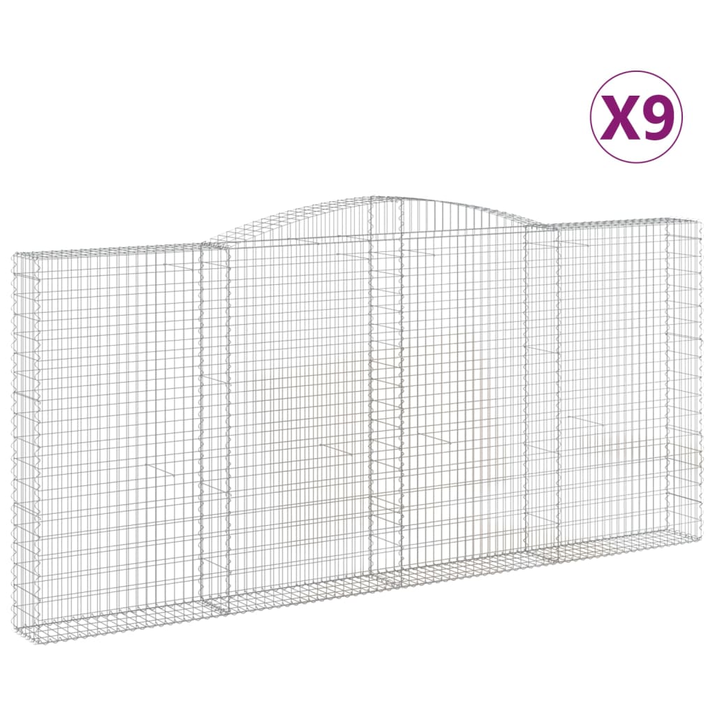 Schanskorven 9 st gewelfd 400x30x180/200 cm ijzer is nu te koop bij PeponiXL, paradijselijk wonen!