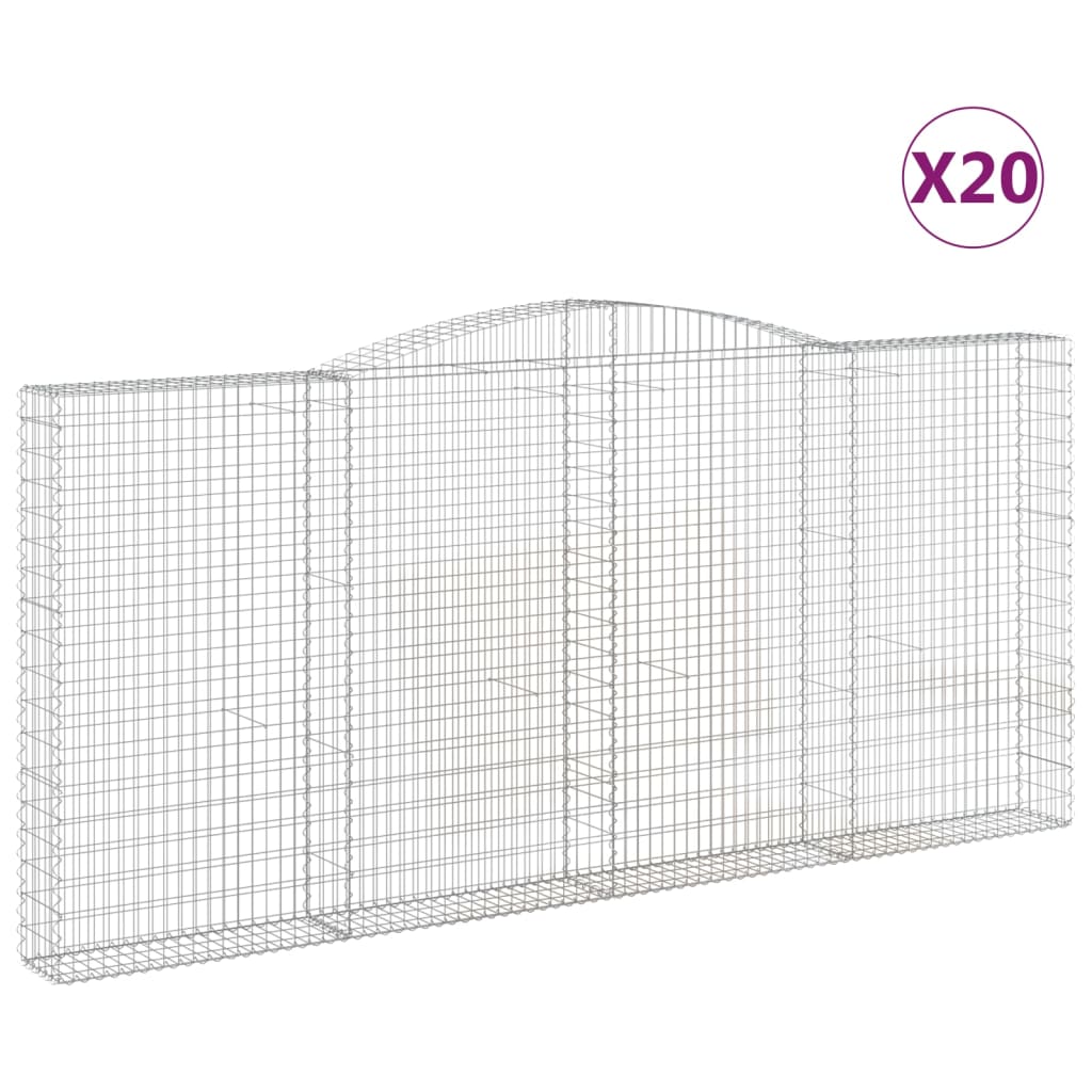 Schanskorven 20 st gewelfd 400x30x180/200 cm ijzer is nu te koop bij PeponiXL, paradijselijk wonen!
