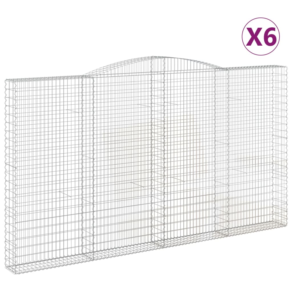 Schanskorven 6 st gewelfd 400x30x220/240 cm ijzer is nu te koop bij PeponiXL, paradijselijk wonen!
