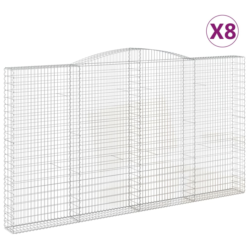 Schanskorven 8 st gewelfd 400x30x220/240 cm ijzer is nu te koop bij PeponiXL, paradijselijk wonen!