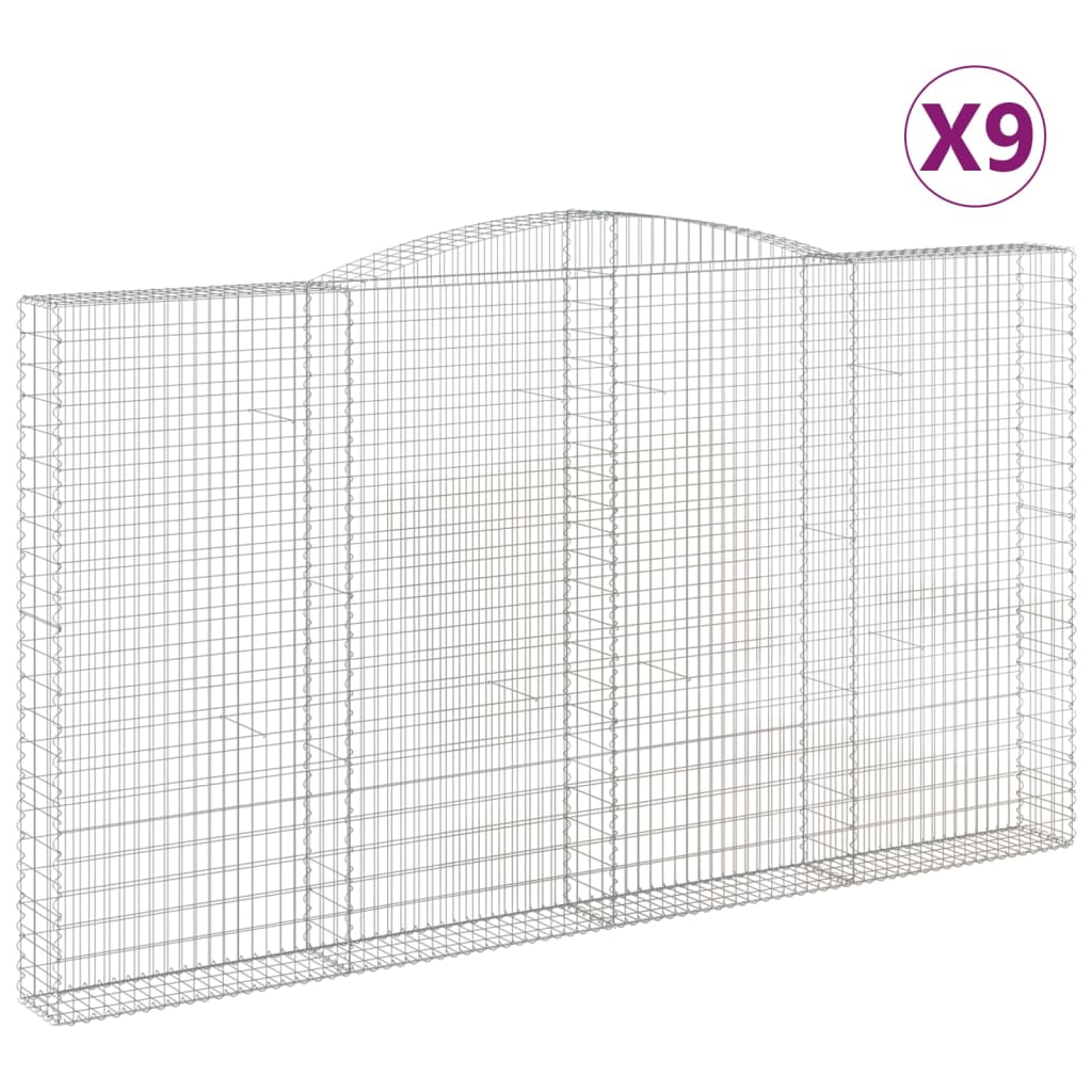 Schanskorven 9 st gewelfd 400x30x220/240 cm ijzer is nu te koop bij PeponiXL, paradijselijk wonen!