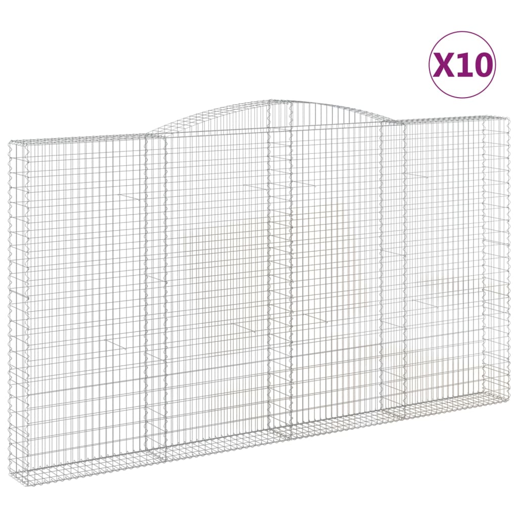 Schanskorven 10 st gewelfd 400x30x220/240 cm ijzer is nu te koop bij PeponiXL, paradijselijk wonen!