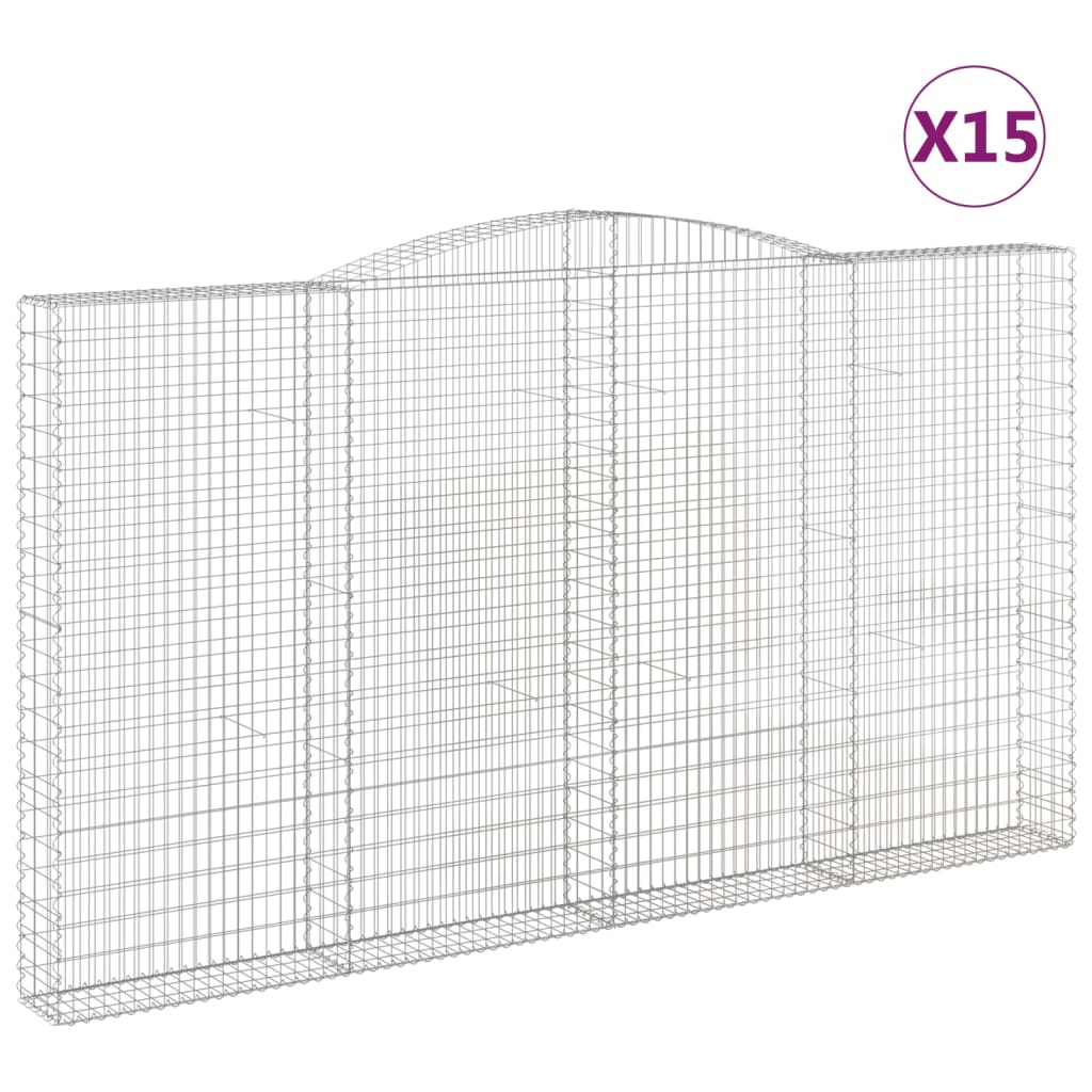 Schanskorven 15 st gewelfd 400x30x220/240 cm ijzer is nu te koop bij PeponiXL, paradijselijk wonen!