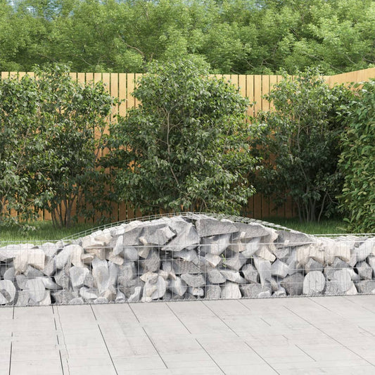 Schanskorven 25 st gewelfd 400x50x40/60 cm gegalvaniseerd ijzer is nu te koop bij PeponiXL, paradijselijk wonen!