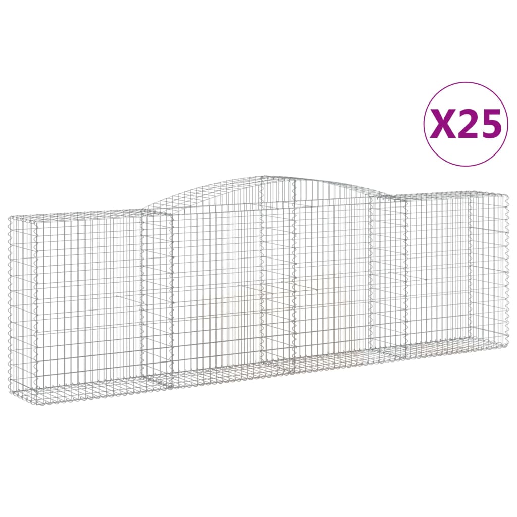 Schanskorven 25 st gewelfd 400x50x120/140 cm ijzer is nu te koop bij PeponiXL, paradijselijk wonen!