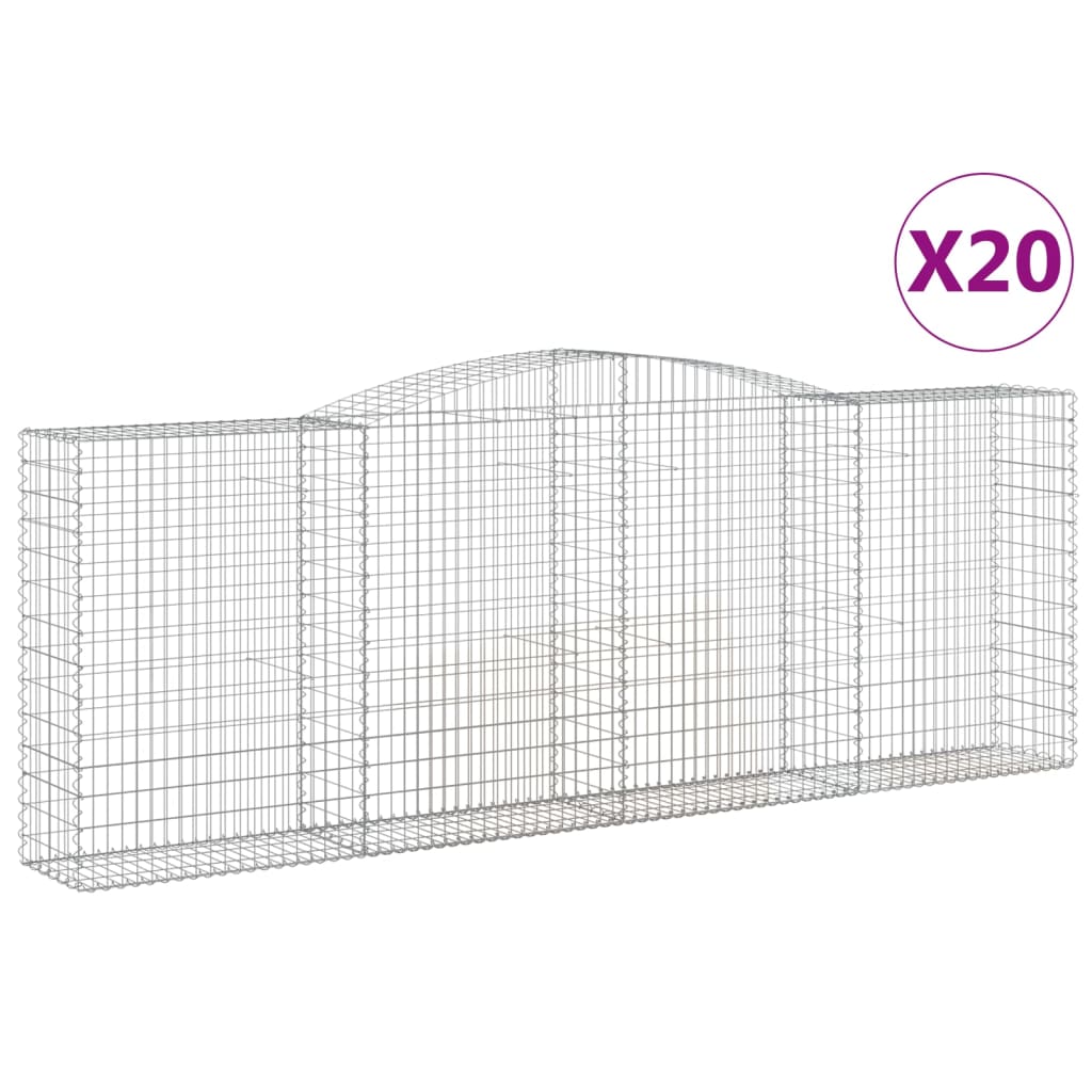 Schanskorven 20 st gewelfd 400x50x140/160 cm ijzer is nu te koop bij PeponiXL, paradijselijk wonen!