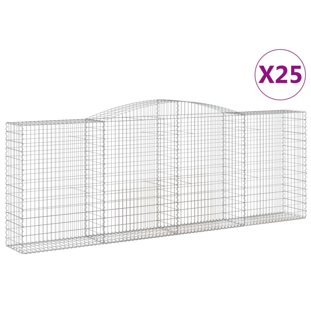 Schanskorven 25 st gewelfd 400x50x140/160 cm ijzer is nu te koop bij PeponiXL, paradijselijk wonen!