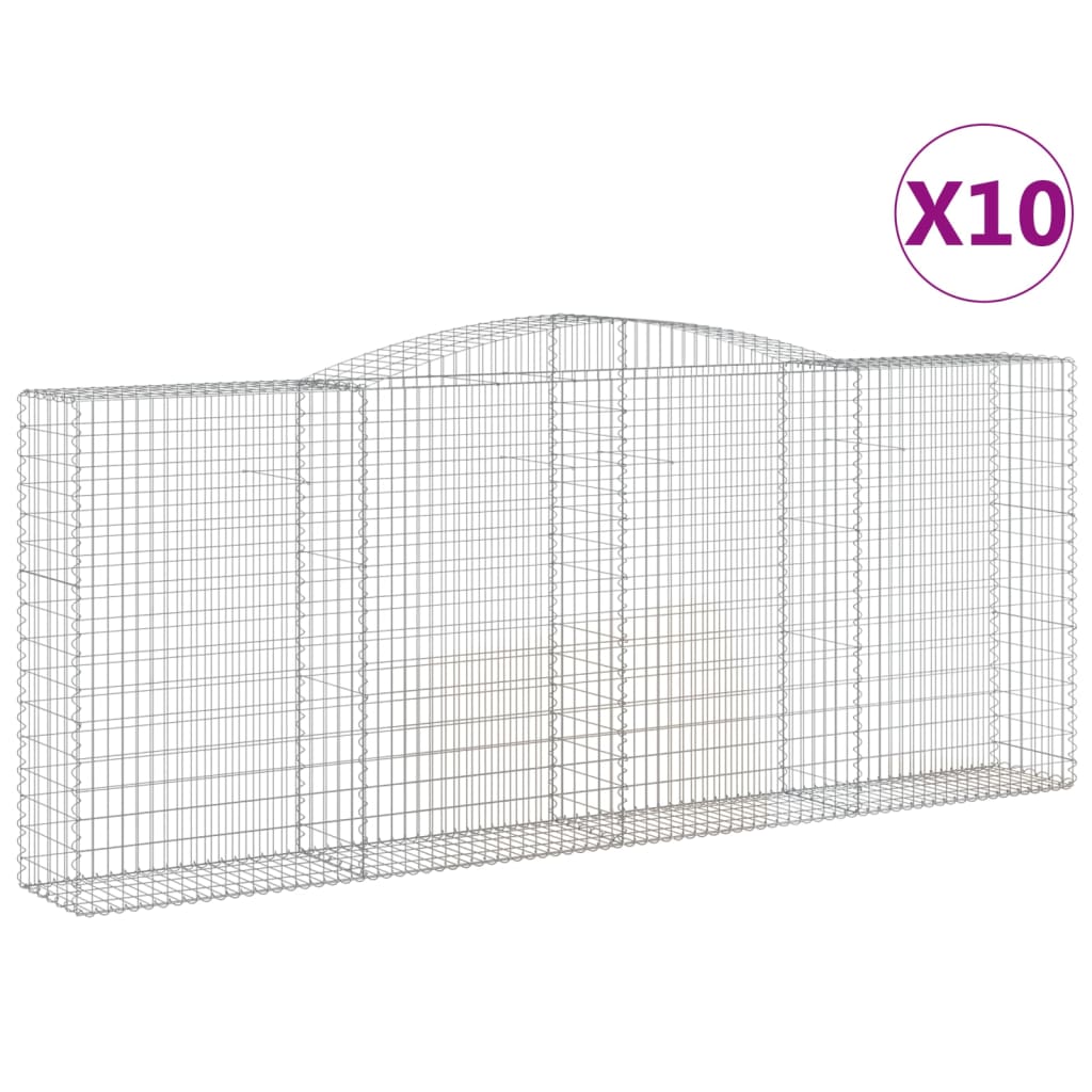 Schanskorven 10 st gewelfd 400x50x160/180 cm ijzer is nu te koop bij PeponiXL, paradijselijk wonen!