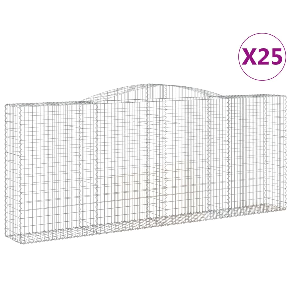 Schanskorven 25 st gewelfd 400x50x160/180 cm ijzer is nu te koop bij PeponiXL, paradijselijk wonen!