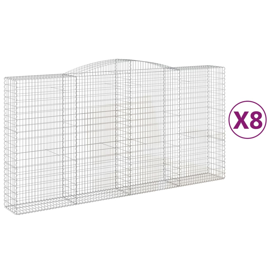 Schanskorven 8 st gewelfd 400x50x200/220 cm ijzer is nu te koop bij PeponiXL, paradijselijk wonen!