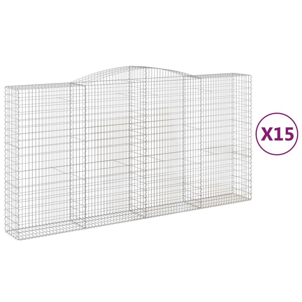 Schanskorven 15 st gewelfd 400x50x200/220 cm ijzer is nu te koop bij PeponiXL, paradijselijk wonen!