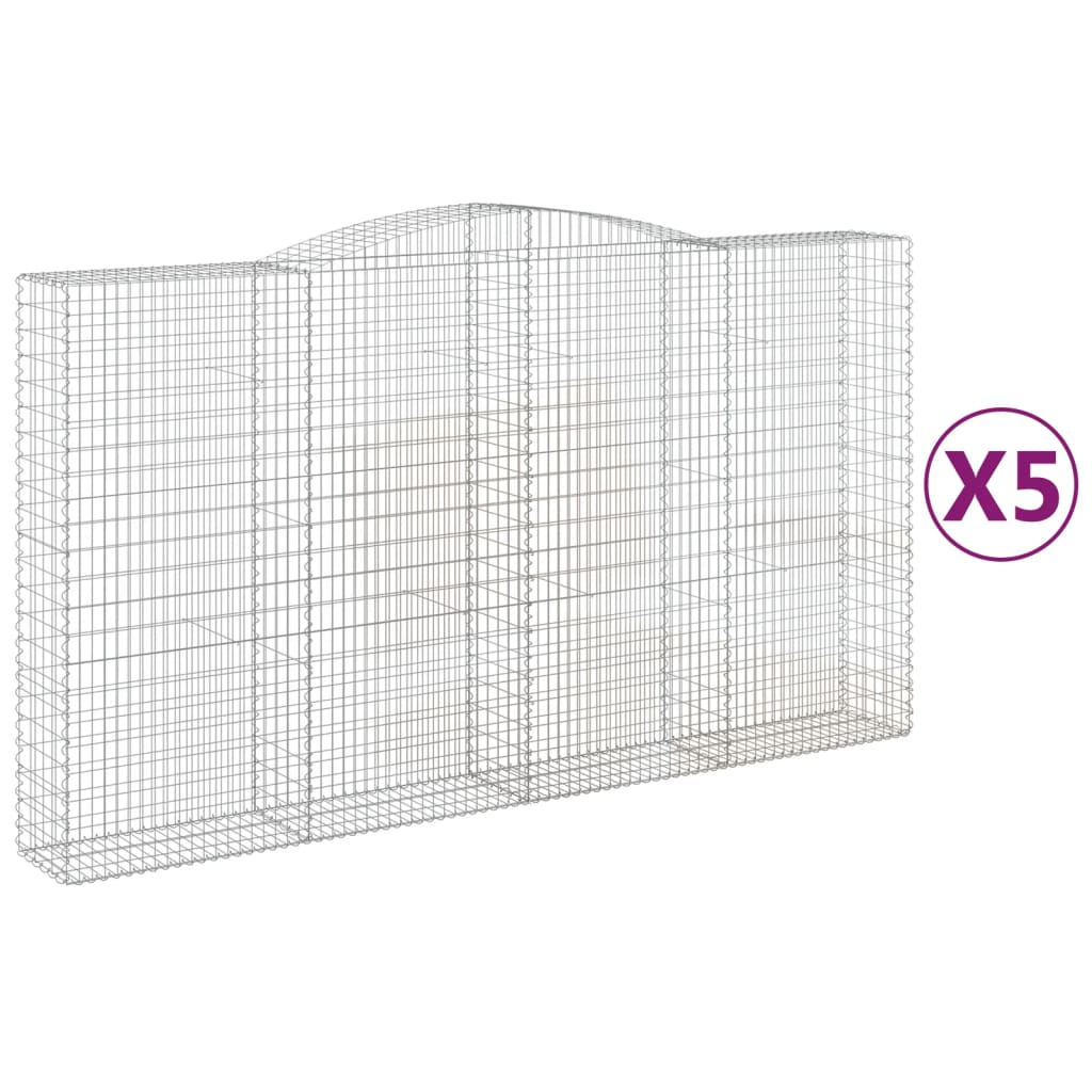 Schanskorven 5 st gewelfd 400x50x220/240 cm ijzer is nu te koop bij PeponiXL, paradijselijk wonen!