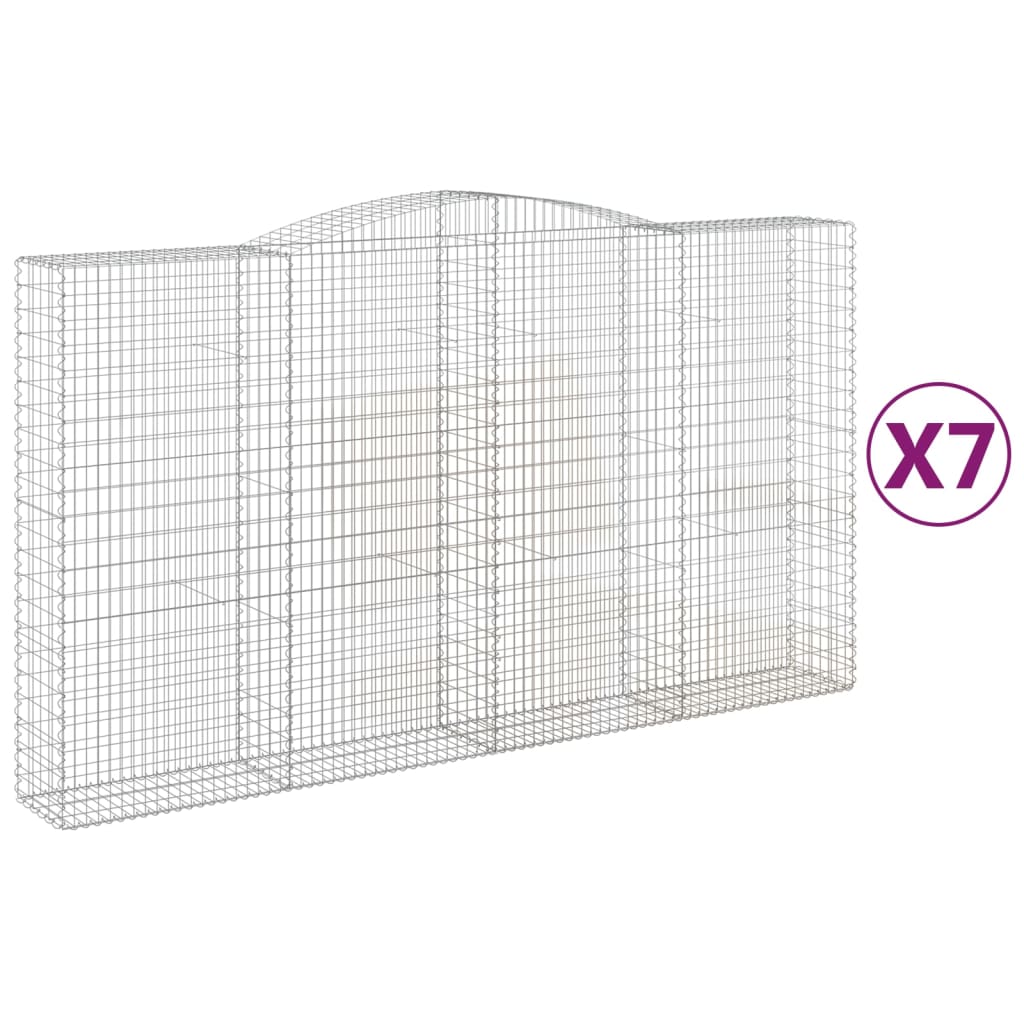Schanskorven 7 st gewelfd 400x50x220/240 cm ijzer is nu te koop bij PeponiXL, paradijselijk wonen!
