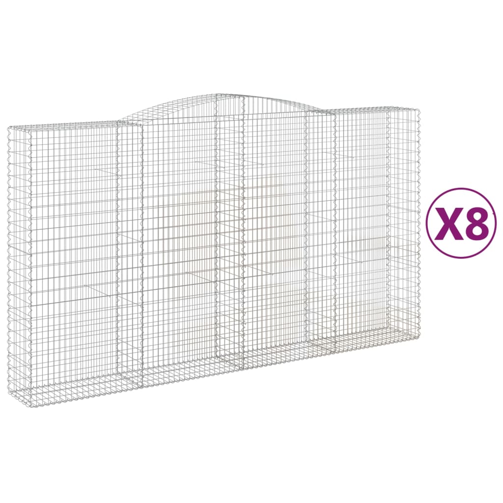 Schanskorven 8 st gewelfd 400x50x220/240 cm ijzer is nu te koop bij PeponiXL, paradijselijk wonen!
