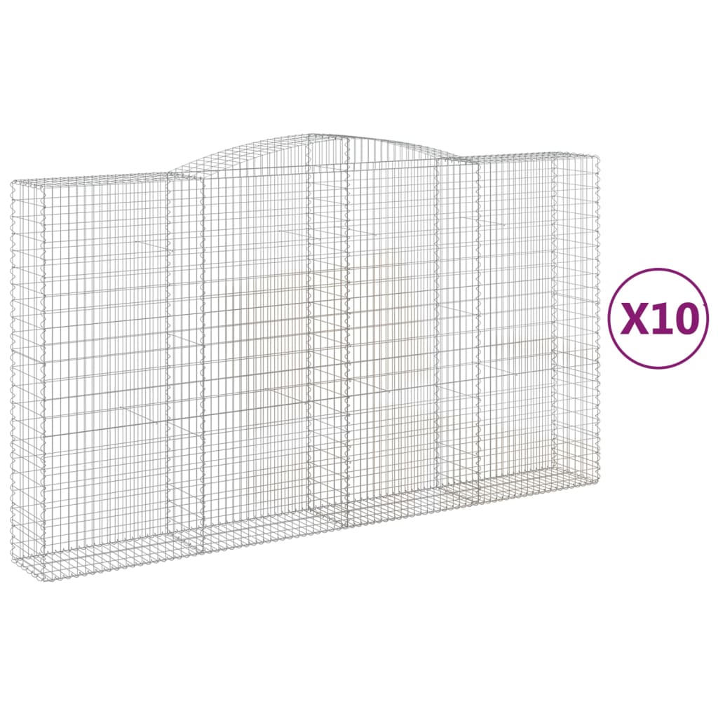 Schanskorven 10 st gewelfd 400x50x220/240 cm ijzer is nu te koop bij PeponiXL, paradijselijk wonen!