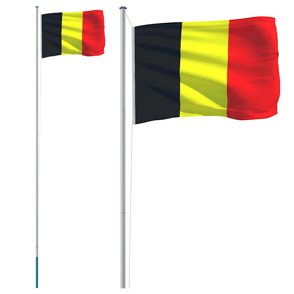 Vlag met vlaggenmast België 6,08 m aluminium