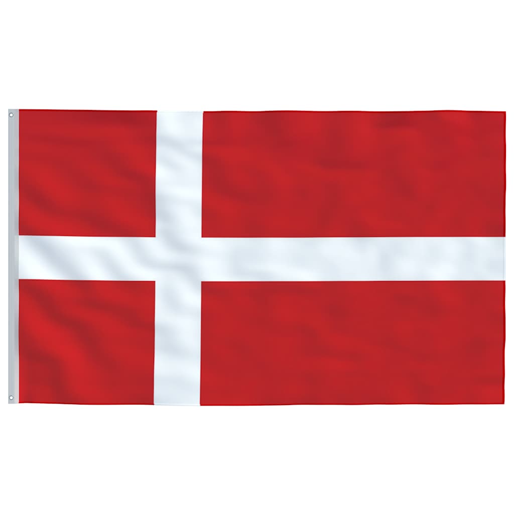 Vlag met vlaggenmast Denemarken 6,08 m aluminium