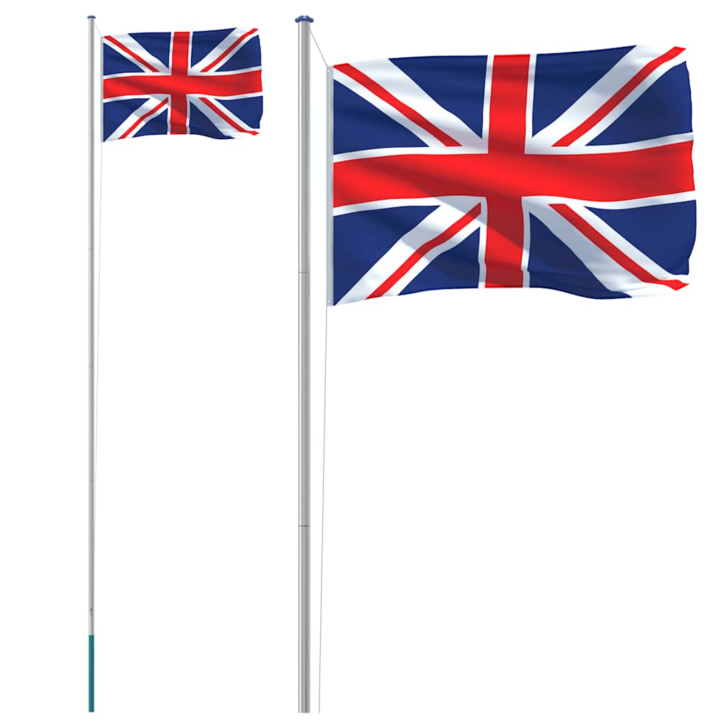 Vlag met vlaggenmast Verenigd Koninkrijk 6,08 m aluminium