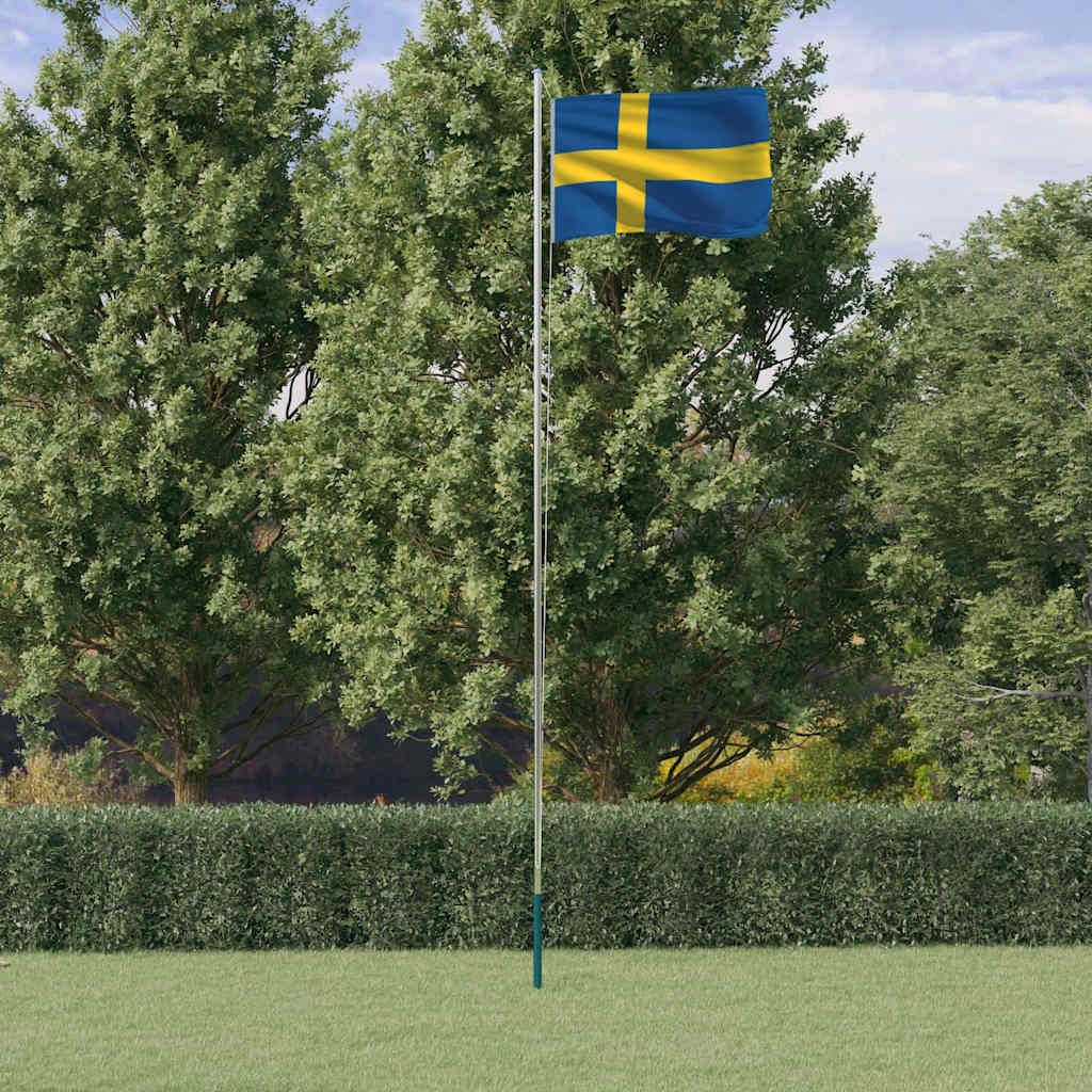 Vlag met vlaggenmast Zweden 6,08 m aluminium is nu te koop bij PeponiXL, paradijselijk wonen!