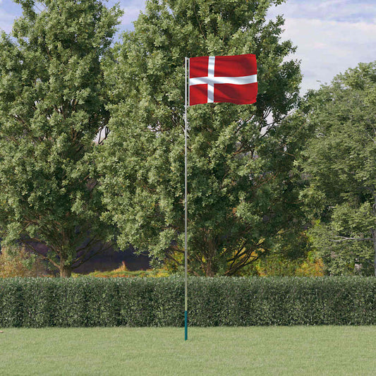 Vlag met vlaggenmast Denemarken 5,5 m aluminium is nu te koop bij PeponiXL, paradijselijk wonen!