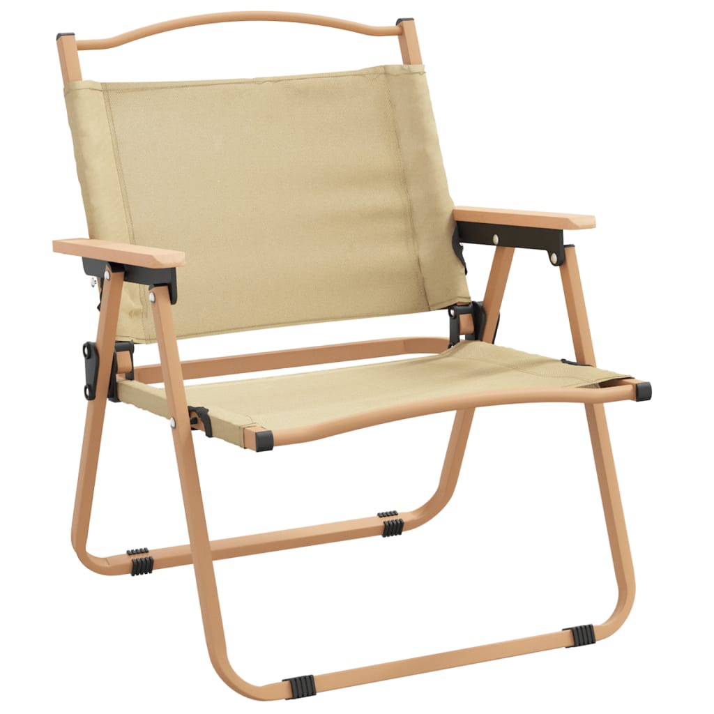 Campingstoelen 2 st 54x43x59 cm oxford stof beige is nu te koop bij PeponiXL, paradijselijk wonen!