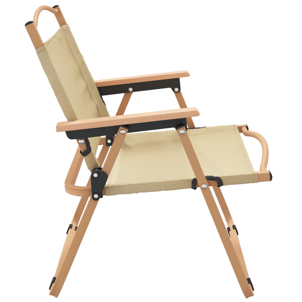 Campingstoelen 2 st 54x43x59 cm oxford stof beige is nu te koop bij PeponiXL, paradijselijk wonen!
