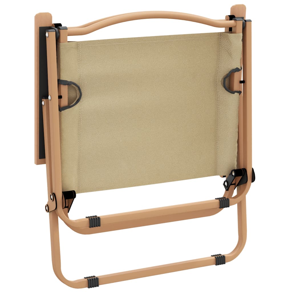 Campingstoelen 2 st 54x43x59 cm oxford stof beige is nu te koop bij PeponiXL, paradijselijk wonen!