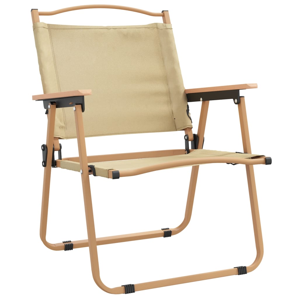 Campingstoelen 2 st 54x55x78 cm oxford stof beige is nu te koop bij PeponiXL, paradijselijk wonen!